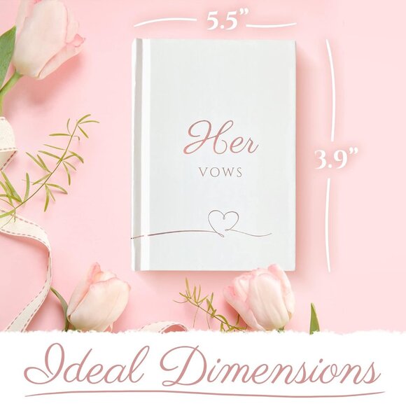 Hard Cover His and Her Rose Gold Wedding Vow Book - Picture 7 of 7